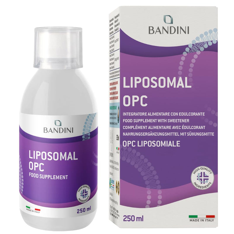 Bandini® Liposomal OPC Liquid 250ml - Grape Seed Extract High Strength with 95% OPC - 200 mg per Daily dose - Natural Antioxidant Supplement - Optimal Absorption & bioavailability - 25 Days Supply