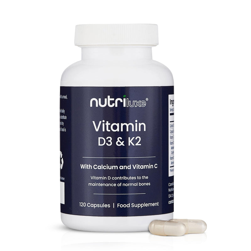 Vitamin D3 4000 IU & K2 with Calcium & Vitamin C, 120 Capsules