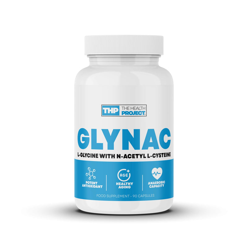 GlyNac 90 Capsules - 1000mg of GlyNac per Serving - 500mg L-Glycine - 500mg N-Acetyl L-cysteine (NAC) - Healthy Aging - Potent Antioxidant - Vegan Friendly - 90 Servings