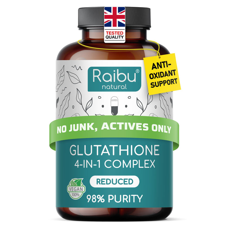 Glutathione Reduced - 98% Highly Purified - L Glutathione Supplement with NAC, Alpha Lipoic Acid & L-Glycine - Antioxidant Support - from Fermentation, Non-GMO - 900 mg per Serving, 90 Vegan Capsules
