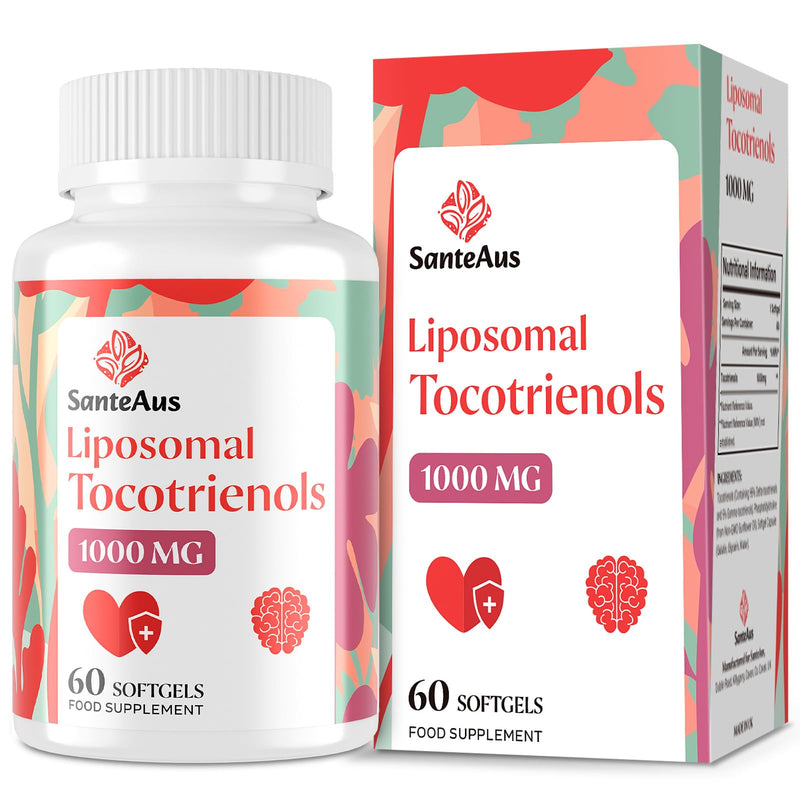 Liposomal Tocotrienols Supplement 1000mg, Vitamin E, High Bioavailability, 95% Delta & 5% Gamma Tocotrienol Capsules, for Immune, Bone, Skin, and Antioxidant Support, No Fillers, No Soy 60 count (Pack of 1)