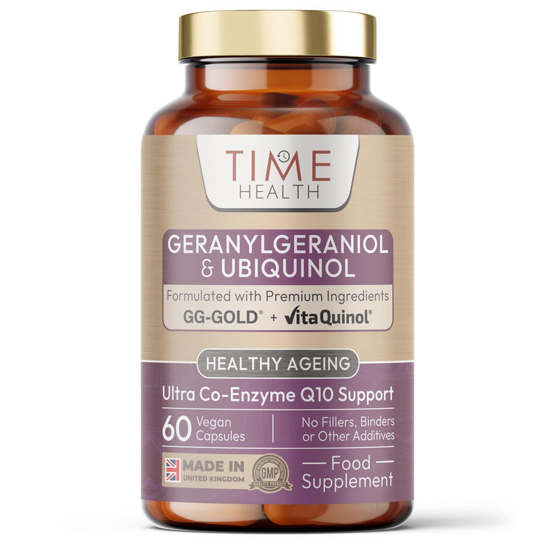 Geranylgeraniol & Ubiquinol - GG-Gold® & VitaQuinol® - Activated CoQ10 - Derived from Annatto - Heart, Cell & Antioxidant Protection - UK Made - GMP - Additive Free - Vegan