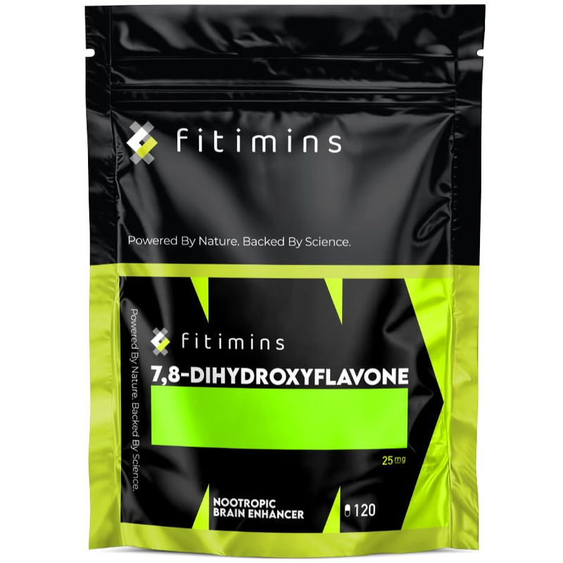 7,8-DHF (Dihydroxyflavone) 25mg | Nootropic Supplement | 120 Vegan Capsules | 4-Month Supply | Memory & Learning Support, Cognitive Health, Antioxidant Properties | Fitimins