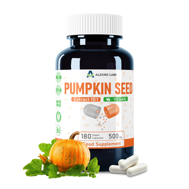 Pumpkin Seed | 5,000mg Equivalent | 500mg 10:1 Whole Seed Extract, Not Oil | 180 Vegan Capsules | 6-Month Supply | Cucurbita Pepo | GMP & 3rd Party Lab Tested