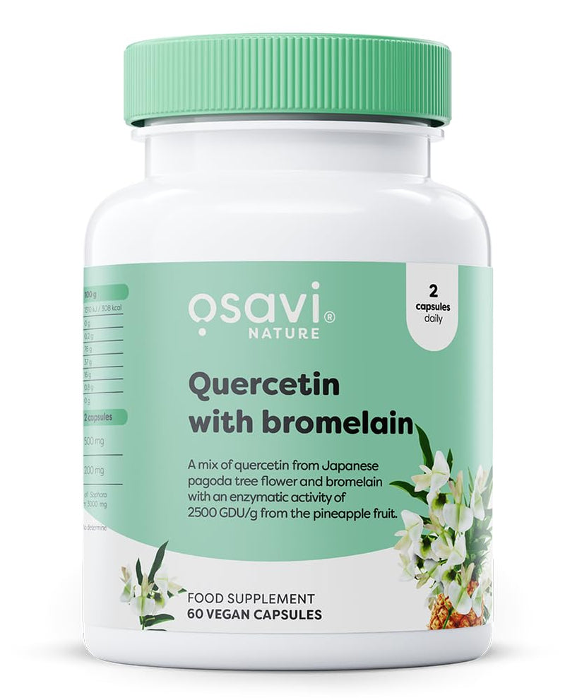 Osavi Quercetin with Bromelain – 60 Vegan Capsules | FlaviPure® Quercetin Extracted from Japanese Pagoda Tree & Bromelain from Pineapple | Supports Antioxidant Defense & Immune Health