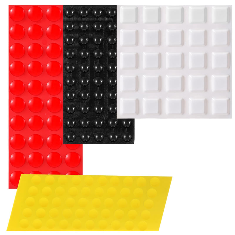 165 Pcs Bump Dots for Visually Impaired, Braille Stickers(Red,Black,White,Yellow), Low Vision Aids Tactile Stickers for Elderly, Blind, Low Vision,Obvious Touch and Easy to Distinguish