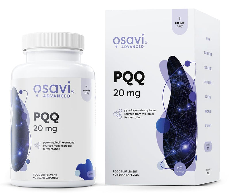 Osavi PQQ 20 mg – 60 Vegan Capsules | Microbially Fermented Pyrroloquinoline Quinone for Cellular Health Support