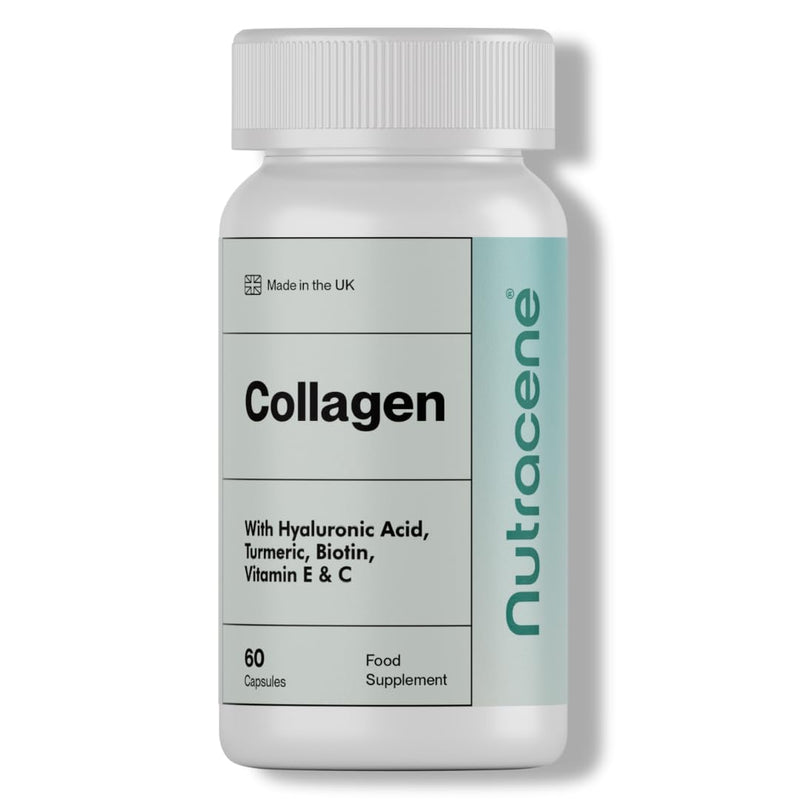Premium Collagen Complex with Biotin, Hyaluronic Acid, Vitamin E, C & Turmeric | Made in the UK to GMP Standards | Advanced Beauty Support for Skin, Hair & Nails | 60 Capsules
