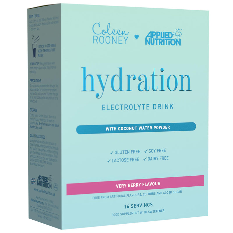 Applied Nutrition - Coleen Rooney - Hydration Powder - Coconut Water Infused - Best Electrolyte Drink Mix - Best Travel Hydration Sachets - Rapid Hydration Formula (14 Sachets - 7g Each) (Very Berry) Very Berry