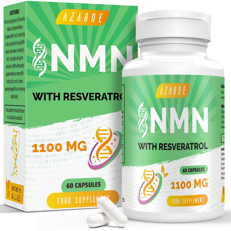 NAD+ Trans-Resveratrol 1100mg – Advanced Formula for Enhanced Performance & Vitality (60 Count (Pack of 1)) 60 count (Pack of 1)