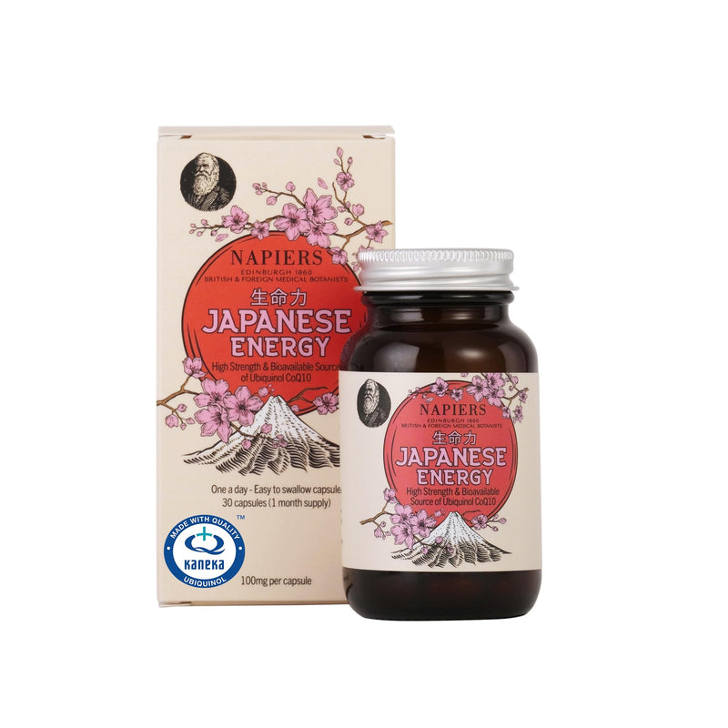 Napiers Japanese Energy Ubiquinol CoQ10 100mg - Kaneka Ubiquinol - 30 Capsules (1 Month Supply)