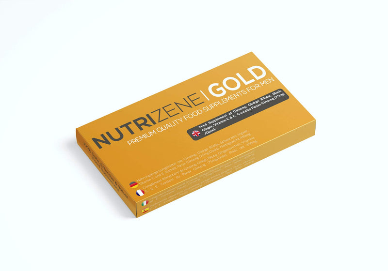 NUTRIZENE Gold - Ultimate Performance Enhancing Food Supplement for Men - New Safe, Effective & 100% Natural Supplement to Help Boost Performance, Energy and Endurance - 12 Pack