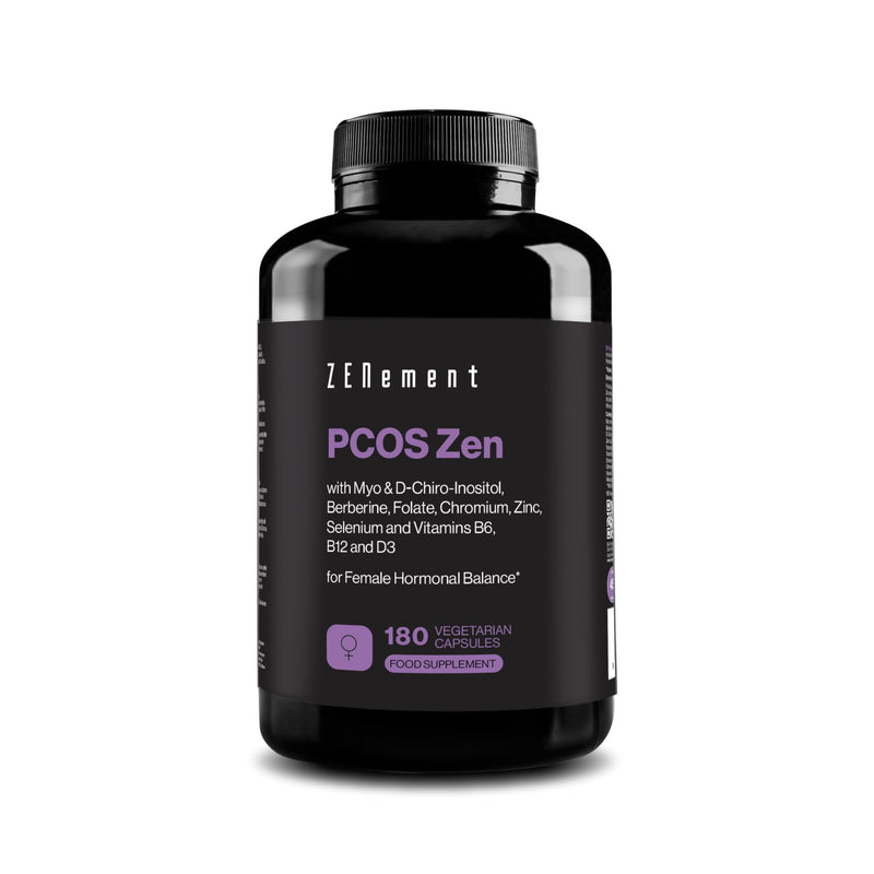 PCOS Zen – Myo-Inositol & D-Chiro-Inositol – Complete Formula for Polycystic Ovary Syndrome (PCOS) – Hormonal Balance & Female Metabolic Support – 180 Vegan Capsules – Zenement
