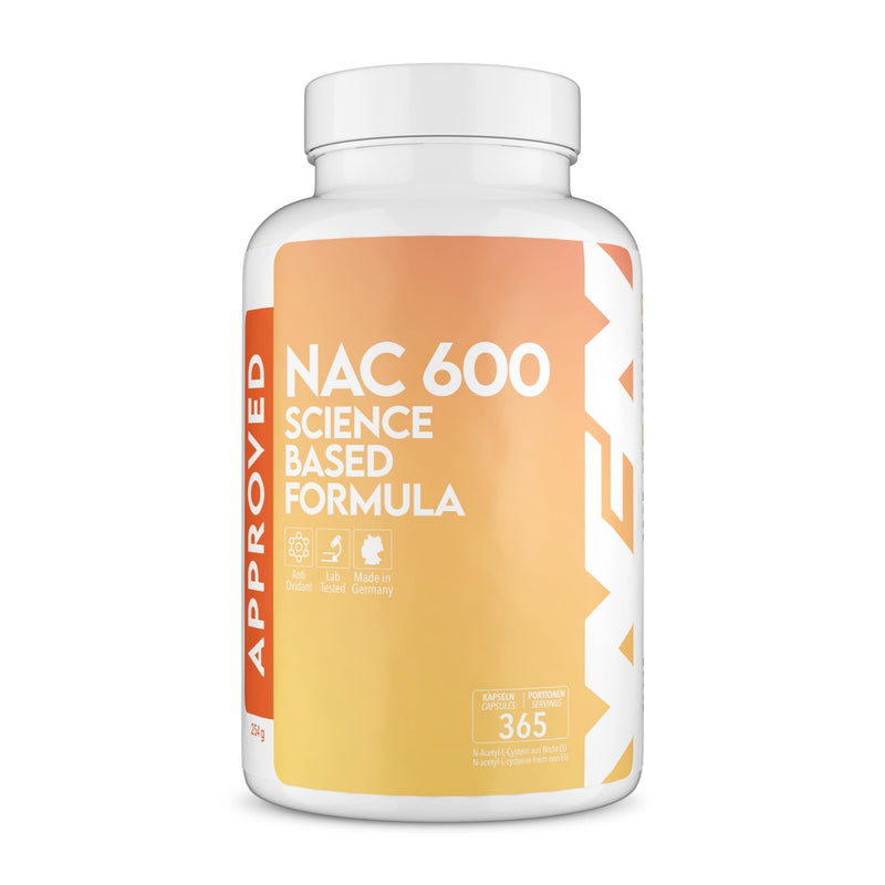 WFN Approved NAC 600 mg per Capsule - N-Acetyl-L-Cysteine - 365 Capsules Annual Supply - Highly dosed, Vegan, Without additives - Produced & Laboratory Tested in Germany 600mg - Capsules