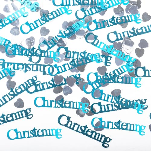 Blue Boy Christening Confetti, 15g Modern Religious Style, Plastic Blue