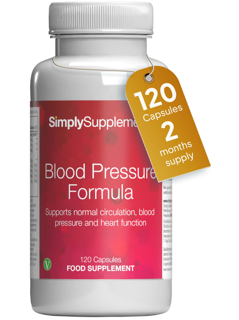 Blood Pressure Formula | with Garlic, Magnesium & Potassium | Vegan & Vegetarian Friendly | 120 Capsules = 2-Months’ Supply | Manufactured in The UK in Accordance with GMP Standards New Label Design