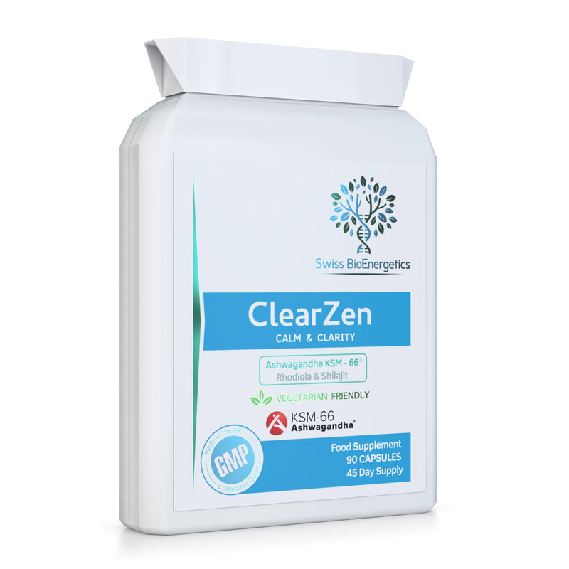 Rhodiola, Ashwagandha and Shilajit - ClearZen - Adaptogen 3-in-1 Ashwagandha KSM-66 1500mg, Rhodiola 500mg (3% Rosavins, 1% Salidrosides) & Shilajit 60% Fulvic Acid - No Artificial fillers or Binders