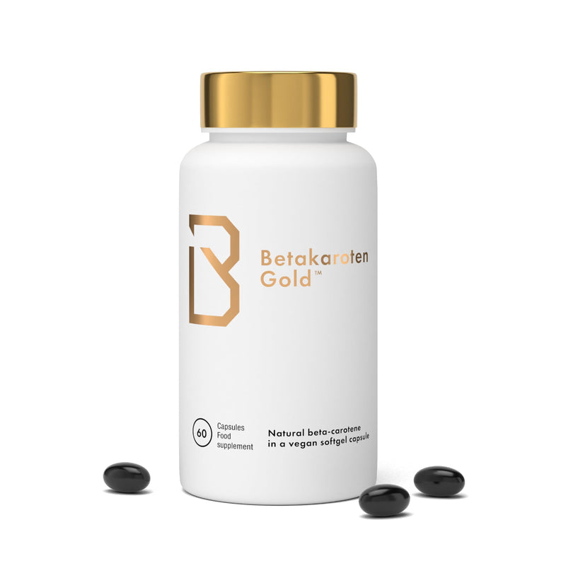 Tanning Tablets Supplement (60 Capsules) | 1 Month Supply of Betakaroten Gold® with Natural Beta Carotene Capsules | Premium Nordic Quality Tanning Capsules | Deep Long Lasting Tan