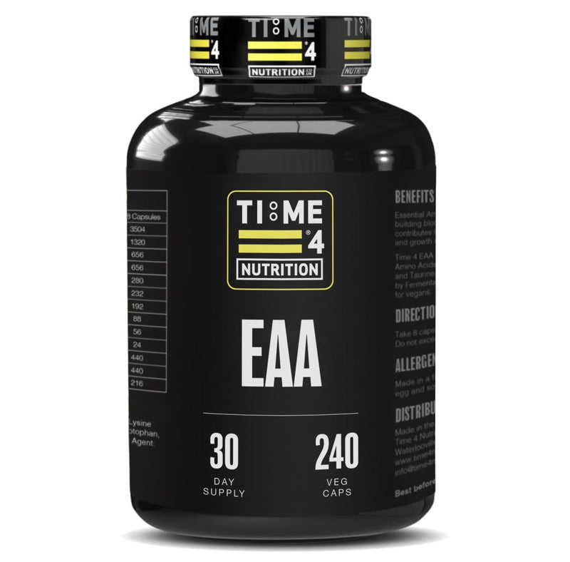 Essential Amino Acids 240 Vegan Capsules Contains All 9 EAAs, All 3 BCAAs + Glycine, Glutamine & Taurine for Muscle Growth & Recovery 30 Day Supply Fermented Amino Acids, High Leucine Content