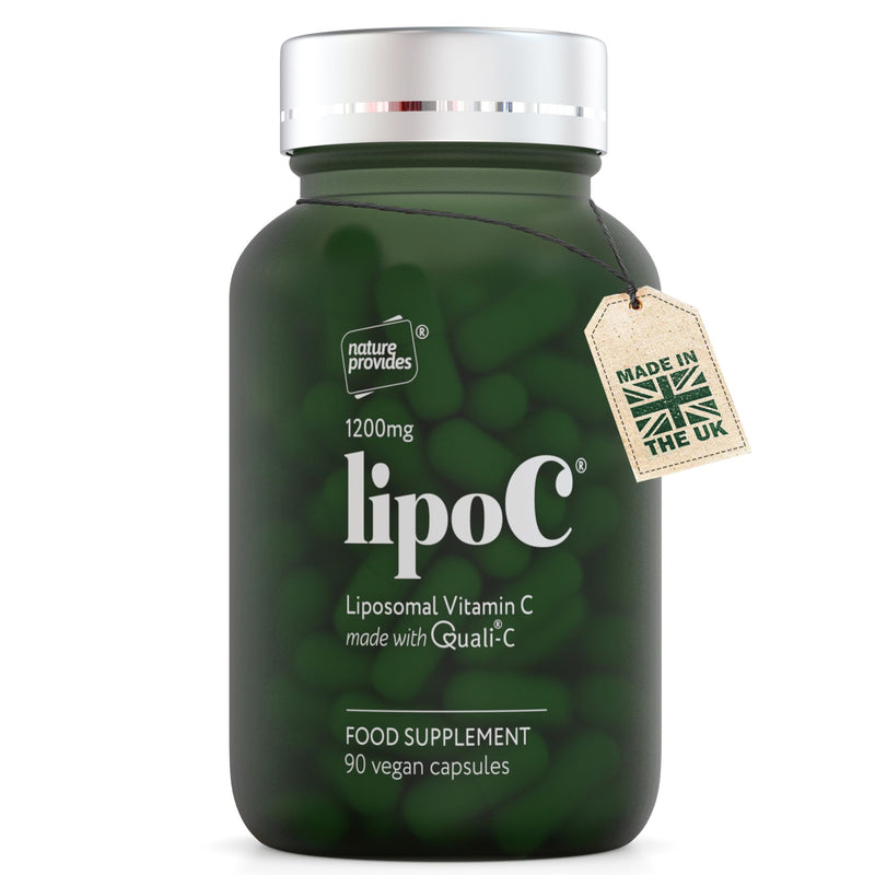 Nature Provides Liposomal Vitamin C 1200mg Quali-C - High Strength VIT C Supplement - Immune Function, Collagen, Energy - Vegan - 90 Capsules - UK Made