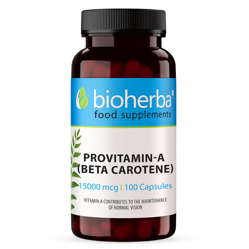 Beta-Carotene 15,000 mcg – 100 Capsules | High-Potency Provitamin A Supplement for Skin, Vision and Immune Support by BIOHERBA 100 pcs