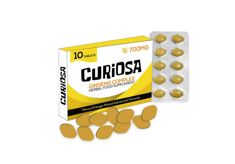 CURIOSA Gold 700mg | Stronger | Longer | Harder | Performance | Extra Strength Enhancing Pills, Stamina Endurance Booster Supplement Pills for Men | 10 Ginseng Tablets