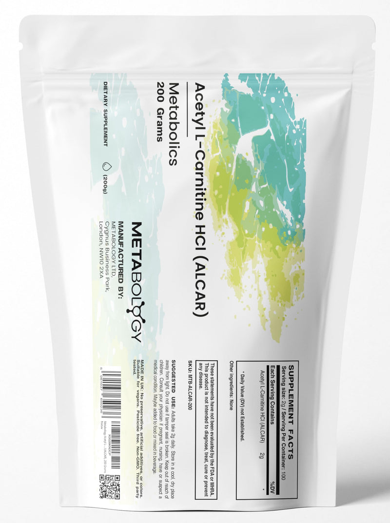 Acetyl L-Carnitine HCl (ALCAR), 200 Grams