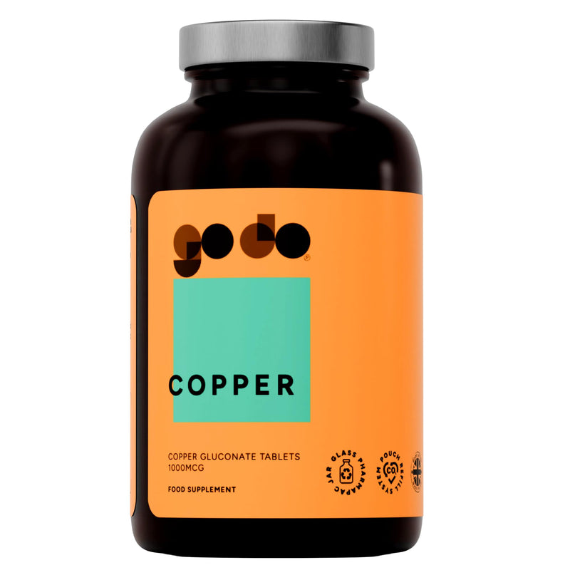 Copper 1000mcg - 360 Tablets - Nutritional Supplement - Vegans & Vegetarians - Healthy Lifestyle - Copper Supplement - Bioavailable - Essential Mineral Formula - Refillable Eco Jar - Godo 360 count (Pack of 1)