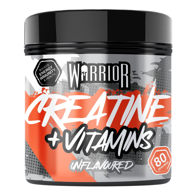 Warrior Creatine Monohydrate 360g (80 Servings) – Creatine Powder + Multivitamin with Magnesium & Vitamin D – All-in-One Gym & Sports Performance Formula for Strength, Muscle & Energy – Unflavoured