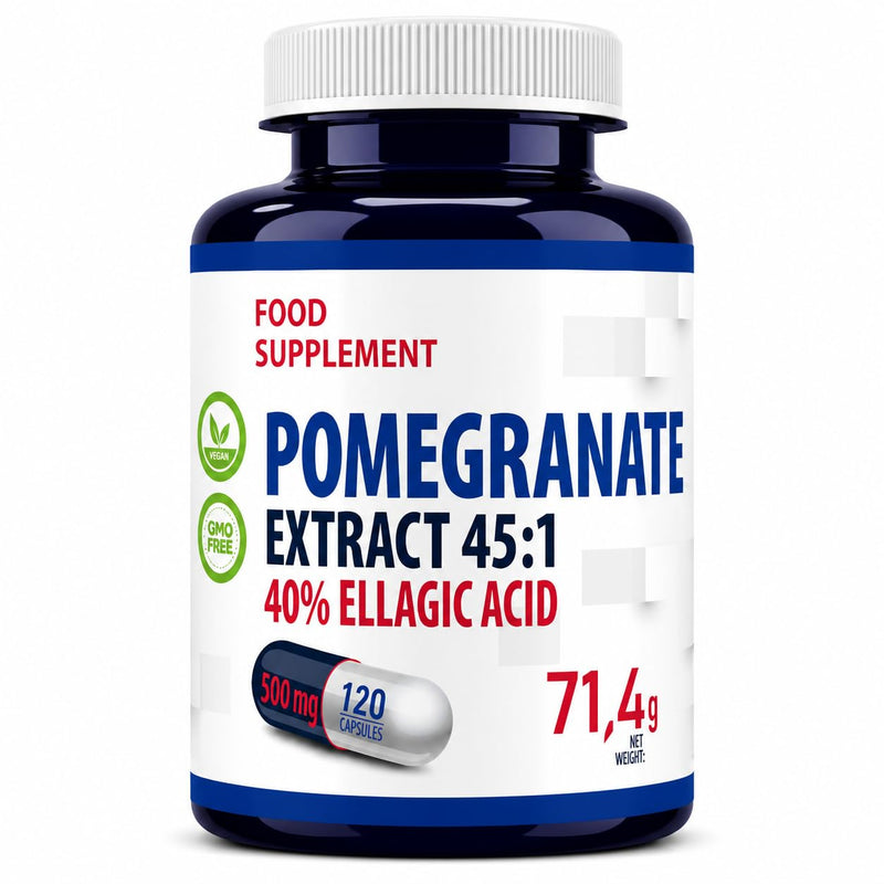 Hepatica Pomegranate Extract 22,500mg Equivalent | 500mg 45:1 Extract Standardised to 40% Ellagic Acid | 120 Vegan Capsules | 4-Month Supply | 3rd Party Lab Tested