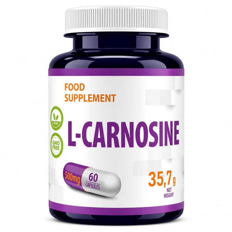 Hepatica L-Carnosine 500mg | Beta-Alanine & Histidine Dipeptide | 60 Vegan Capsules | 2-Month Supply | 3rd Party Lab Tested