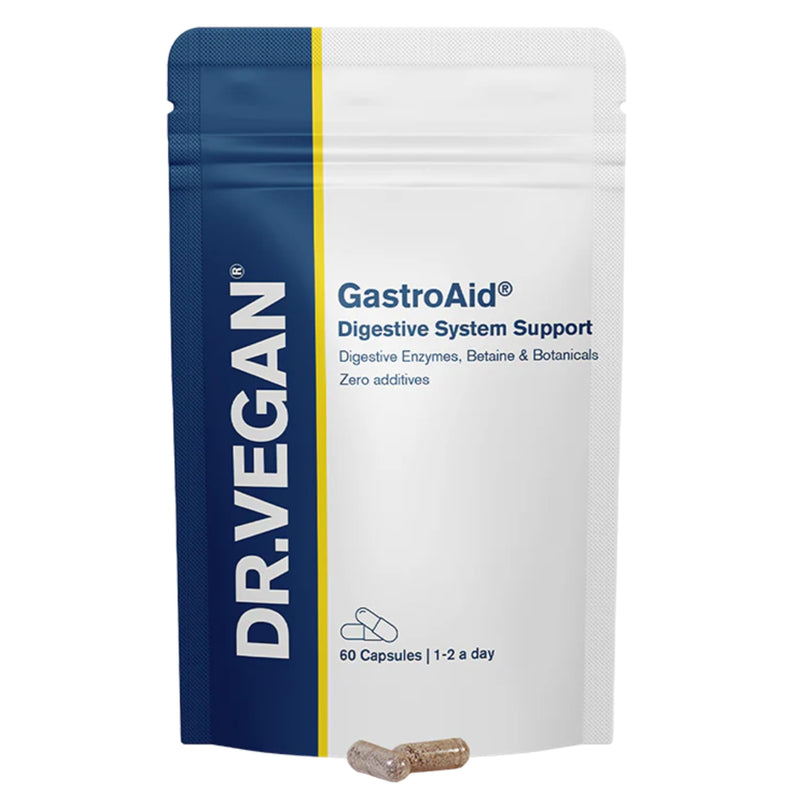 GastroAid® Digestive Enzymes Supplement | Supports Digestive Function & Food Breakdown | with Betaine, Botanicals, Chamomile & Fennel | Zero Additives, 60 Vegan Capsules | One-A-Day