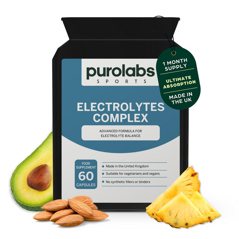 Purolabs Electrolytes Complex – Hydration Tablets with Electrolytes Alternative in High-Strength Capsules – Magnesium, Potassium, Calcium & Sodium – 60 Vegan Capsules