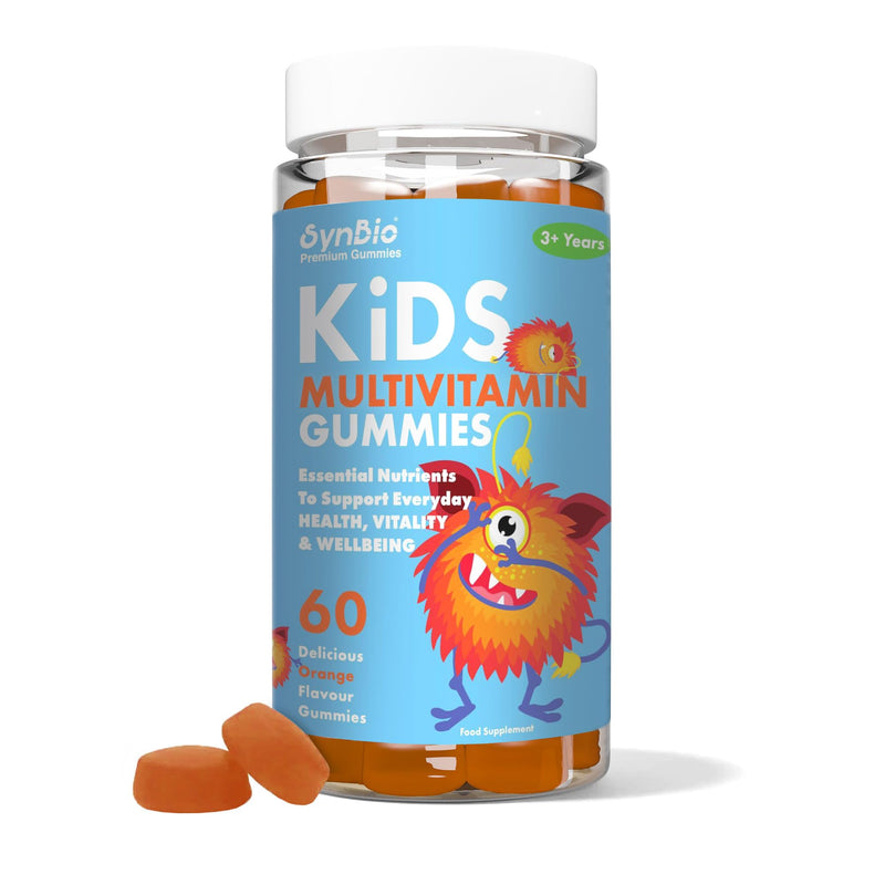 Kids Multivitamin Gummies | Daily Vitamins for Children Aged 3-12 | with Vitamin C, D, Zinc & More | Gelatin Free, Vegetarian, Halal & Kosher | 60 Tasty Orange Flavour Gummies