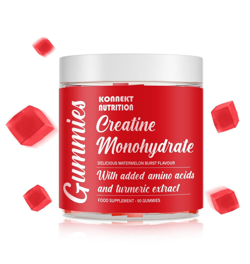 Creatine Monohydrate Gummies, 90 Creatine Gummies (1 Month Supply) 4500mg per Serving, Added Turmeric Extract & BCAAs - Vegan, Halal, Gluten Free - Pre-Workout Supplement for Men & Women (Watermelon) Watermelon Burst 60 count (Pack of 1)