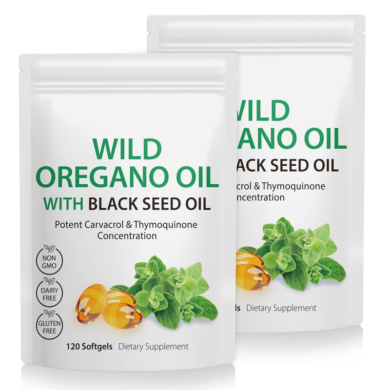 2 Pack Oregano Oil Supplement, Oil of Oregano Softgels