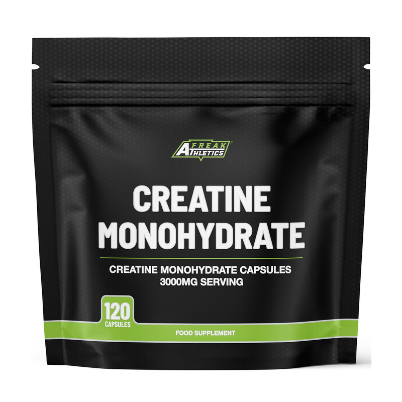 Freak Athletics Creatine Monohydrate Capsules - 3000mg Per Serving, 120 Capsules, 100% Pure Creatine for Strength, Power & Muscle Performance, Easy to Swallow Capsule | 4 Capsules Per Serving 1 count (Pack of 120)