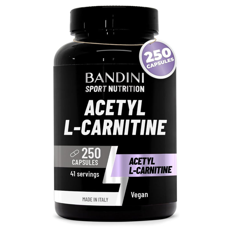 Bandini® Acetyl L-Carnitine 250 capsules | 3000mg per daily dose | Acetyl-L-Carnitine Amino Acid Sports Performance Supplement | High Strength ALCAR | Metabolism & Energy | 41-Days Supply | 100% Vegan