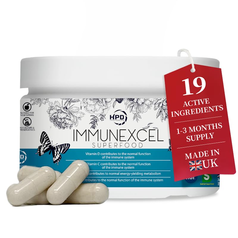Immune Support 19-in-1 Capsules(90) – Colostrum, Reishi, Elderberry, Probiotics, Propolis, Vitamin C D Zinc – Gut Health, Allergy Relief & Immunity Booster by HPD | All Age, Gluten Free