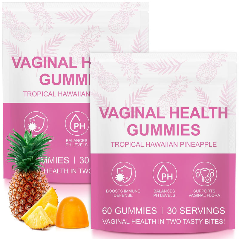 Feminine Balance Gummies Ph Balance for Women Vaginal All Ages, Support Women's Health & Wellness Hawaiian Pineapple Flavor 60 Gummies 120 count (Pack of 1)