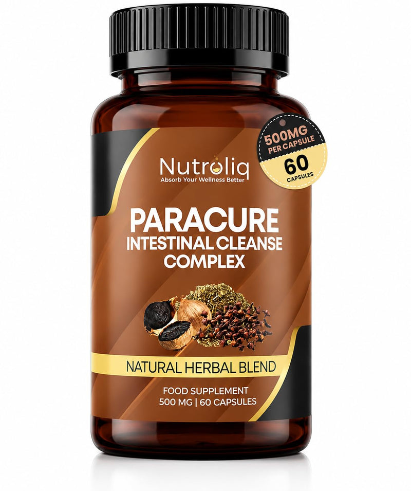 Nutroliq Intestinal Cleanse Complex - Dietary Supplement with Organic Wormwood Black Walnut and Clove Extract - Natural Herbal Blend for Digestive Wellness - 1000mg per Serving - 60 Capsules 60 count (Pack of 1)