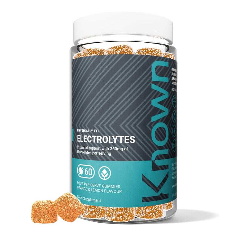 Known Electrolyte Gummies – Orange & Lemon Flavour – Vegan Gummy Supplement with Calcium, Magnesium, Potassium, Sodium & Chloride – Hydration & Recovery – 15 Servings – for Men & Women 1 Month Supply Bottle