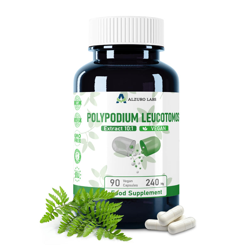 Polypodium Leucotomos | 2,400mg Equivalent | 240mg 10:1 Fern Extract | 90 Vegan Capsules | GMP & 3rd Party Lab Tested