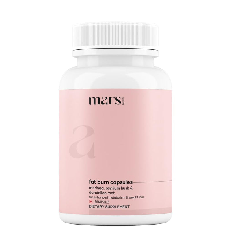 Mars by GHC Fat Burn Capsules with Psyllium Husk, Moringa & Dandelion Root | Food Supplement | 60 Capsules | Pack of 1 60 count (Pack of 1)