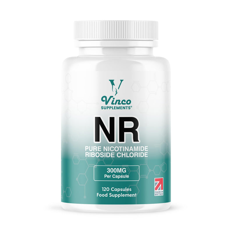 Vinco Nicotinamide Riboside 300mg, 120 Capsules - Ultra High Purity NR - Pure Cellular Energy Booster for Vitality, NAD+ Levels & Metabolic Health - Non-GMO & Gluten Free - Made in The UK