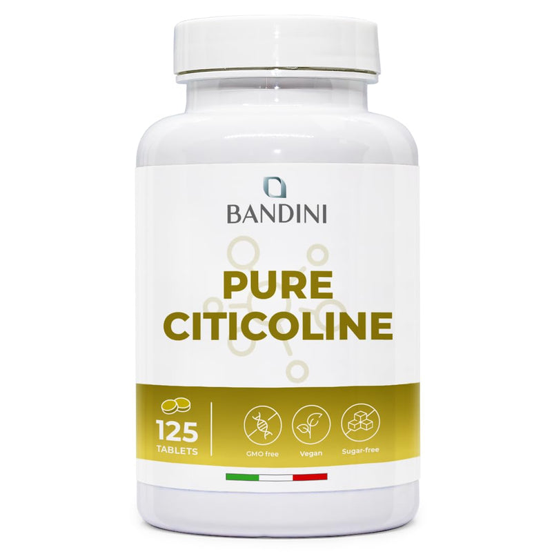 Bandini® Citicoline 125 Tablets - CDP Choline Supplement, up to 500mg Daily - High Strength CDP-Choline Support for Cellular Function, Active Lifestyle, Mental Performance - Non-GMO, Vegan Friendly