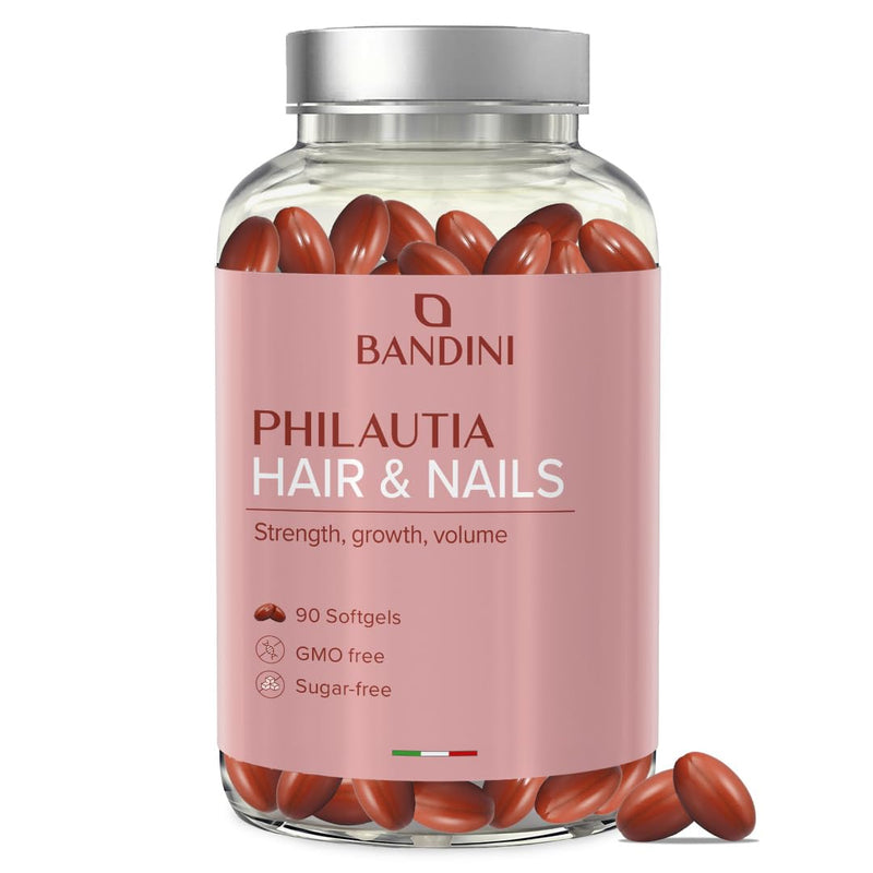 Bandini® Hair & Nails 90 Softgels – 3-Month Supply | Supplement with Omega-3, Vitamins, Minerals and Amino Acids | Fortifying for Hair and Nails, Growth and Volume | Support for Strong Hair and Nail