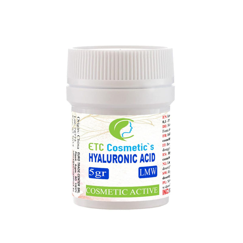 HYALURONIC Acid Powder- 5g LMW (Low Molecular Weight) 100% Natural & Strong Anti-Aging,Wrinkle-Filler