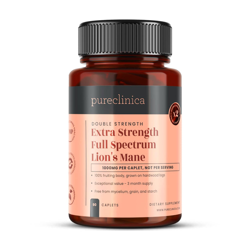 Full Spectrum Lion's Mane 15,000mg x 90 Caplets - 3 Month's Supply - 15g Mushroom Powder - 30% Beta-Glucans - No Grain, No Fillers 90 count (Pack of 1)