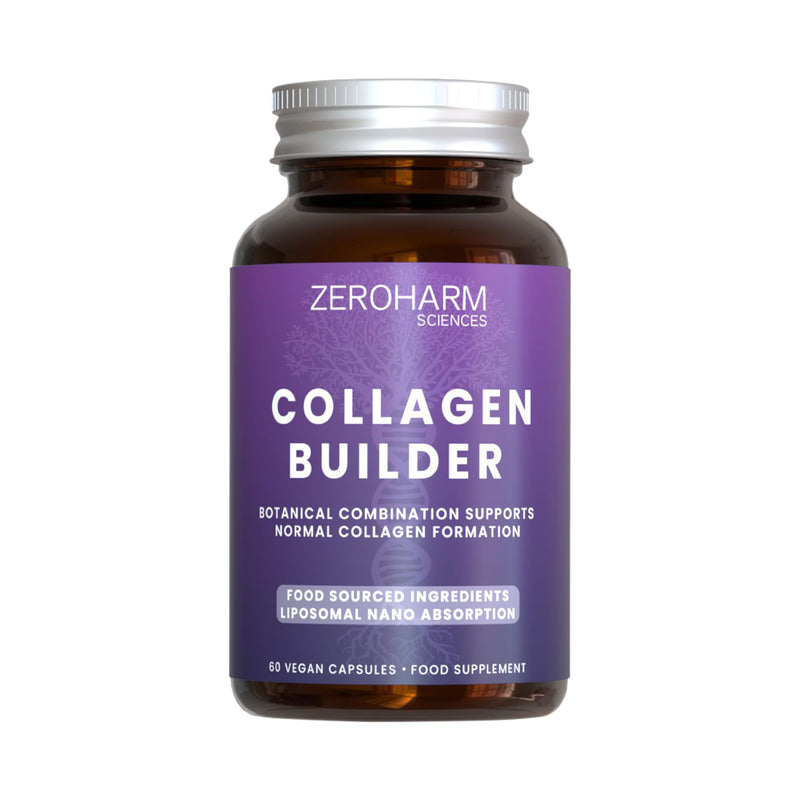ZeroHarm Collagen Builder – Plant-Based Supplement with Food-Sourced Ingredients – Skin, Hair & Joint Support – Liposomal Absorption – Powered by Real Food Ingredients – 60 Vegan Capsules